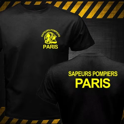New Sapeurs Pompiers Paris France Firefighter Fire Department Brigade T-Shirt 2026 Summer High Quality Men Printing on T Shirts