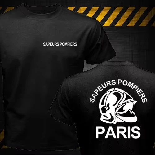 New Sapeurs Pompiers Paris France Firefighter Fire Department Brigade T-Shirt 2026 Summer High Quality Men Printing on T Shirts