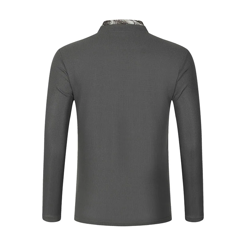 Men's Plus Size Waffle Knit Henley Shirt Long Sleeve Button Down Casual Breathable Polyester Tops for Spring Autumn Streetwear