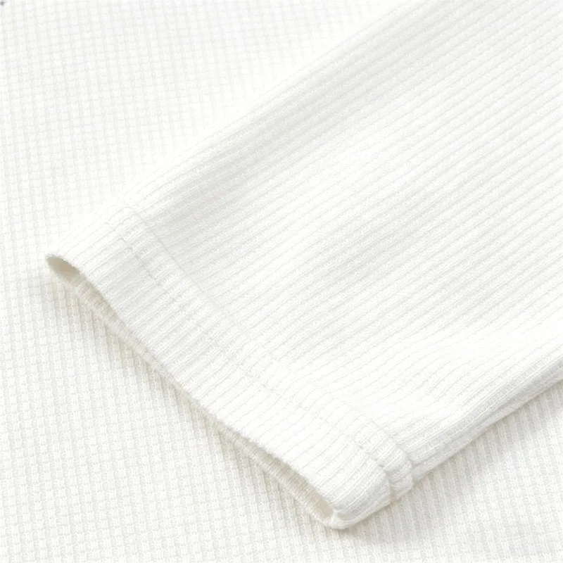 Men's Plus Size Waffle Knit Henley Shirt Long Sleeve Button Down Casual Breathable Polyester Tops for Spring Autumn Streetwear