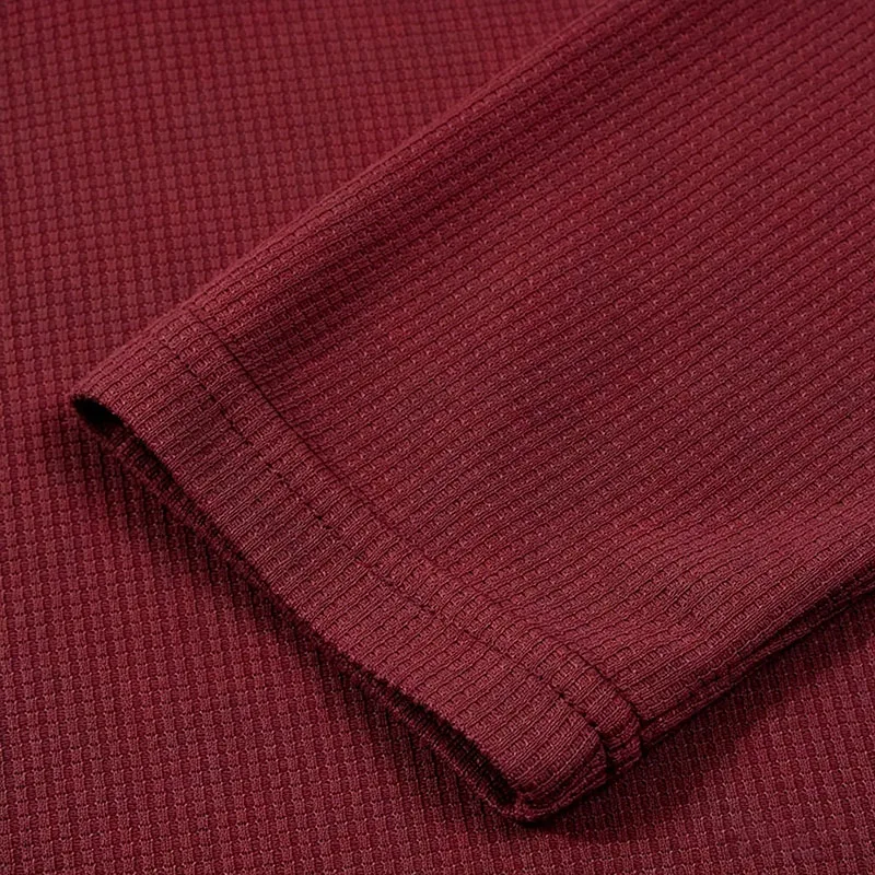 Men's Plus Size Waffle Knit Henley Shirt Long Sleeve Button Down Casual Breathable Polyester Tops for Spring Autumn Streetwear