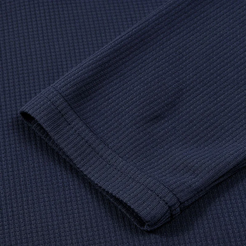 Men's Plus Size Waffle Knit Henley Shirt Long Sleeve Button Down Casual Breathable Polyester Tops for Spring Autumn Streetwear
