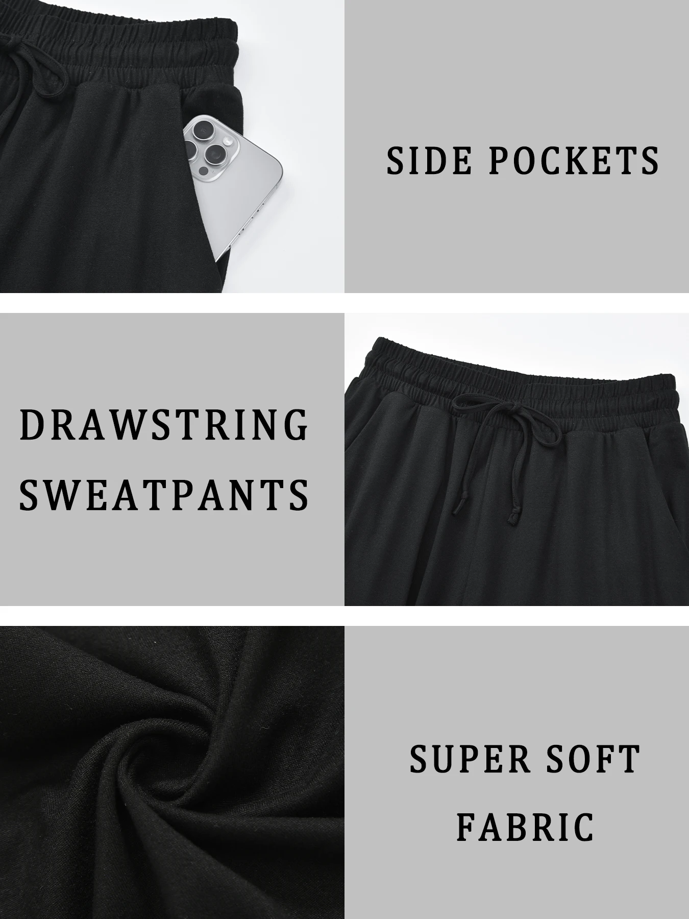 Women's Capri Yoga Pants Loose Soft Drawstring Workout Sweatpants Causal Lounge Pants with Pockets