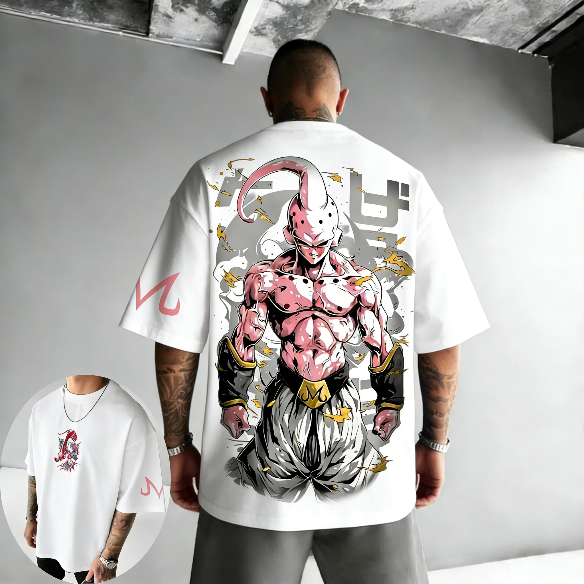 New Dragon Ball Anime Majin Buu Printed T-shirt 2026 Summer New Style Men's and Women's Casual Street Fashion Short Sleeve Top