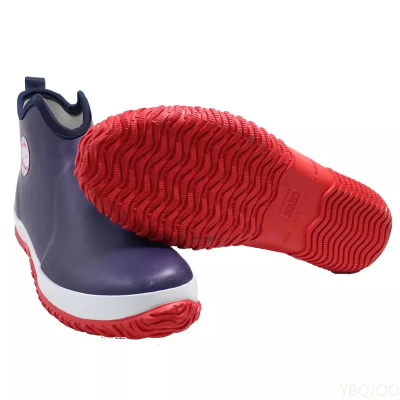 Spring Autumn Fashion Large Outdoor Waterproof and Anti Slip Men Rain Shoes Lightweight Short Tube Fishing Versatile Rain Boots