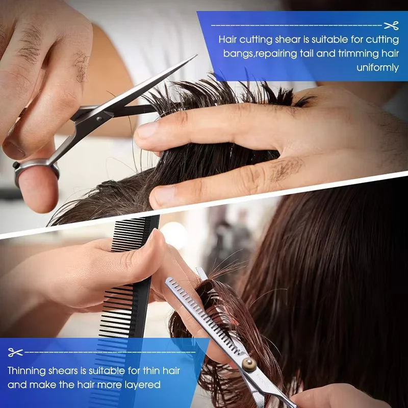 2-Piece Set of Hair Scissors, Professional Stainless Steel Barber Scissors, Suitable for Men's, Women's Salons and Home Hair Car