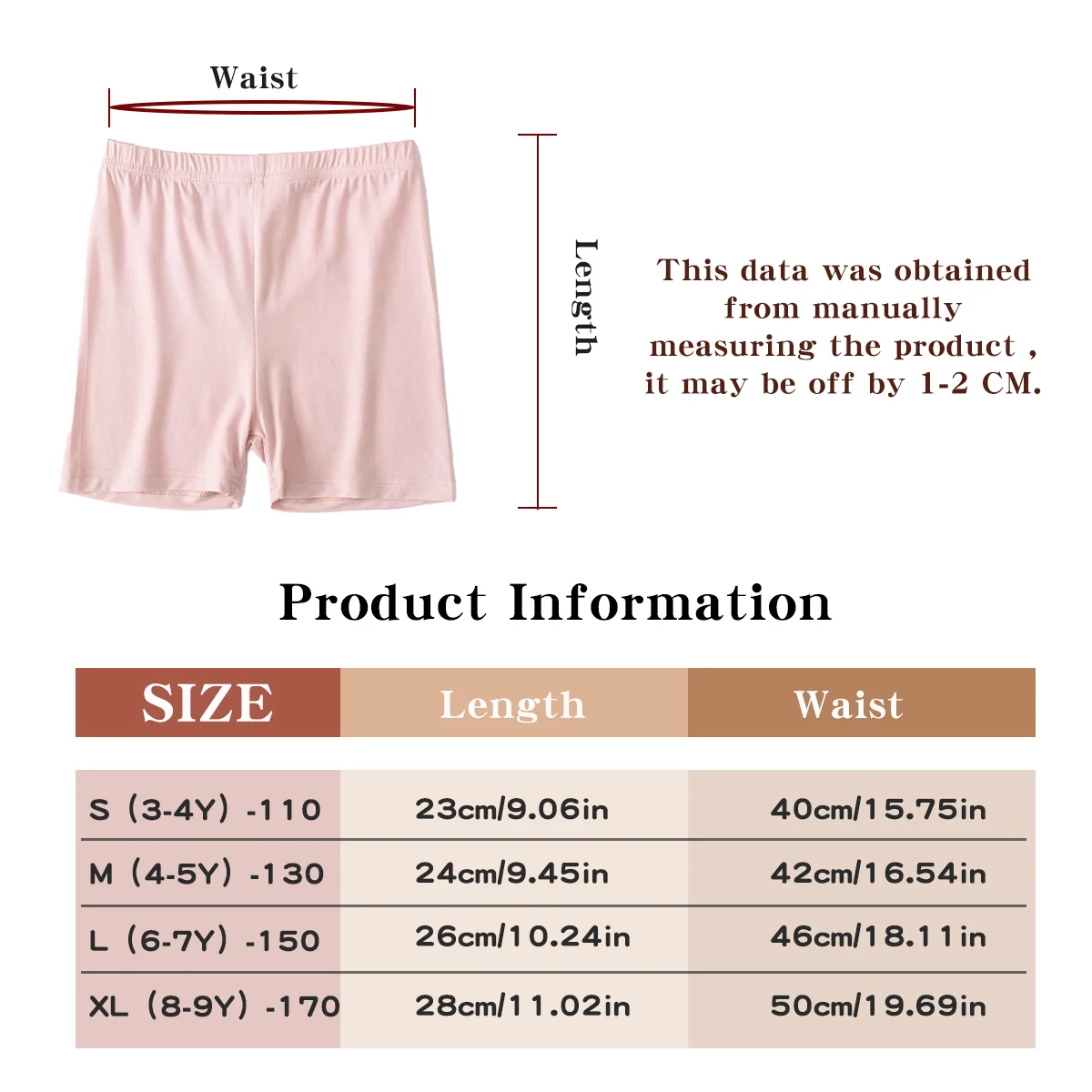 5 PCS tights Toddler Kids' Comfort Safety Shorts - Anti-Slip for Girls, Infants & Children, All-Season