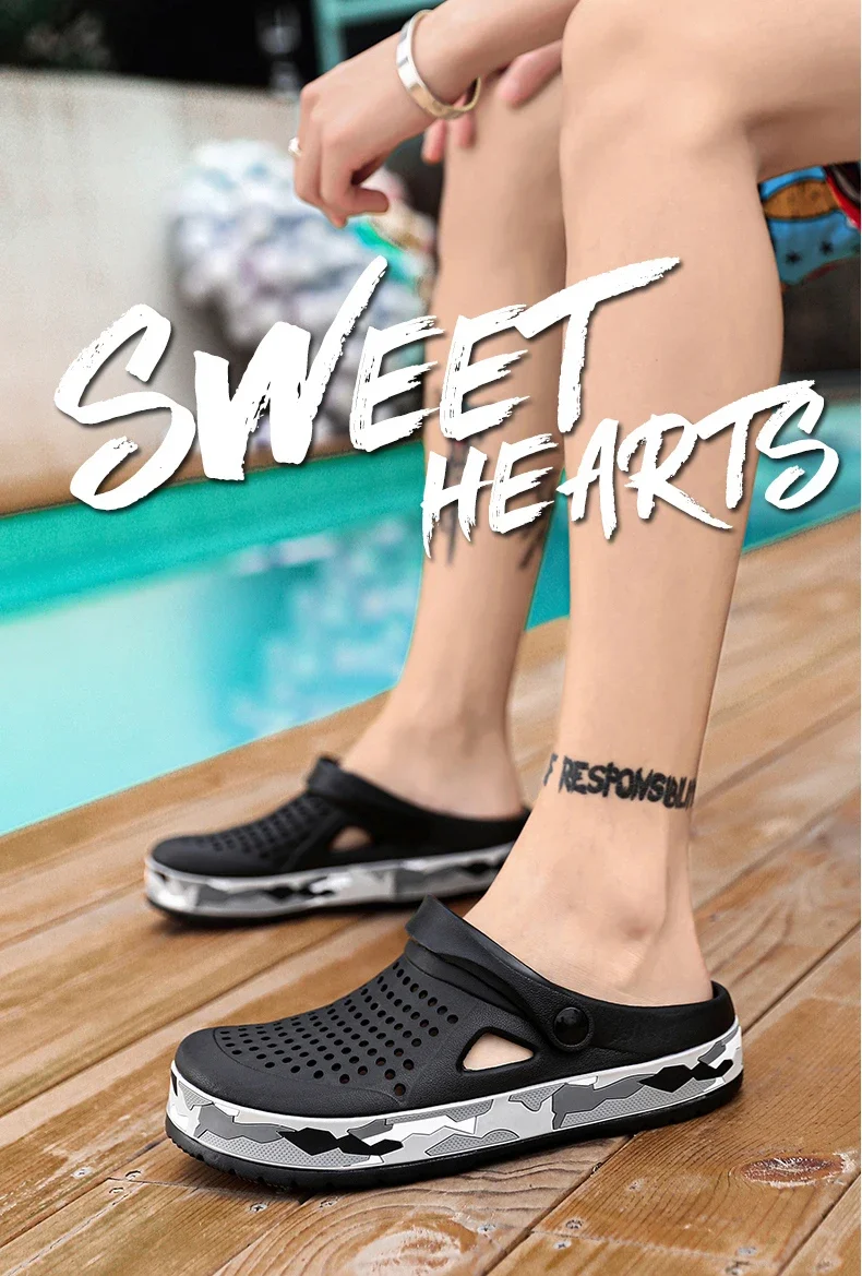 Flat Sandals Men Shoes New Slippers Men Garden Platform Sandals Man Summer Sandals Male Sneakers Outdoor Flip Flops Home Clogs