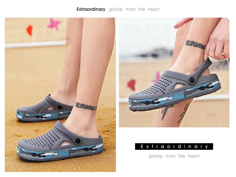 Flat Sandals Men Shoes New Slippers Men Garden Platform Sandals Man Summer Sandals Male Sneakers Outdoor Flip Flops Home Clogs