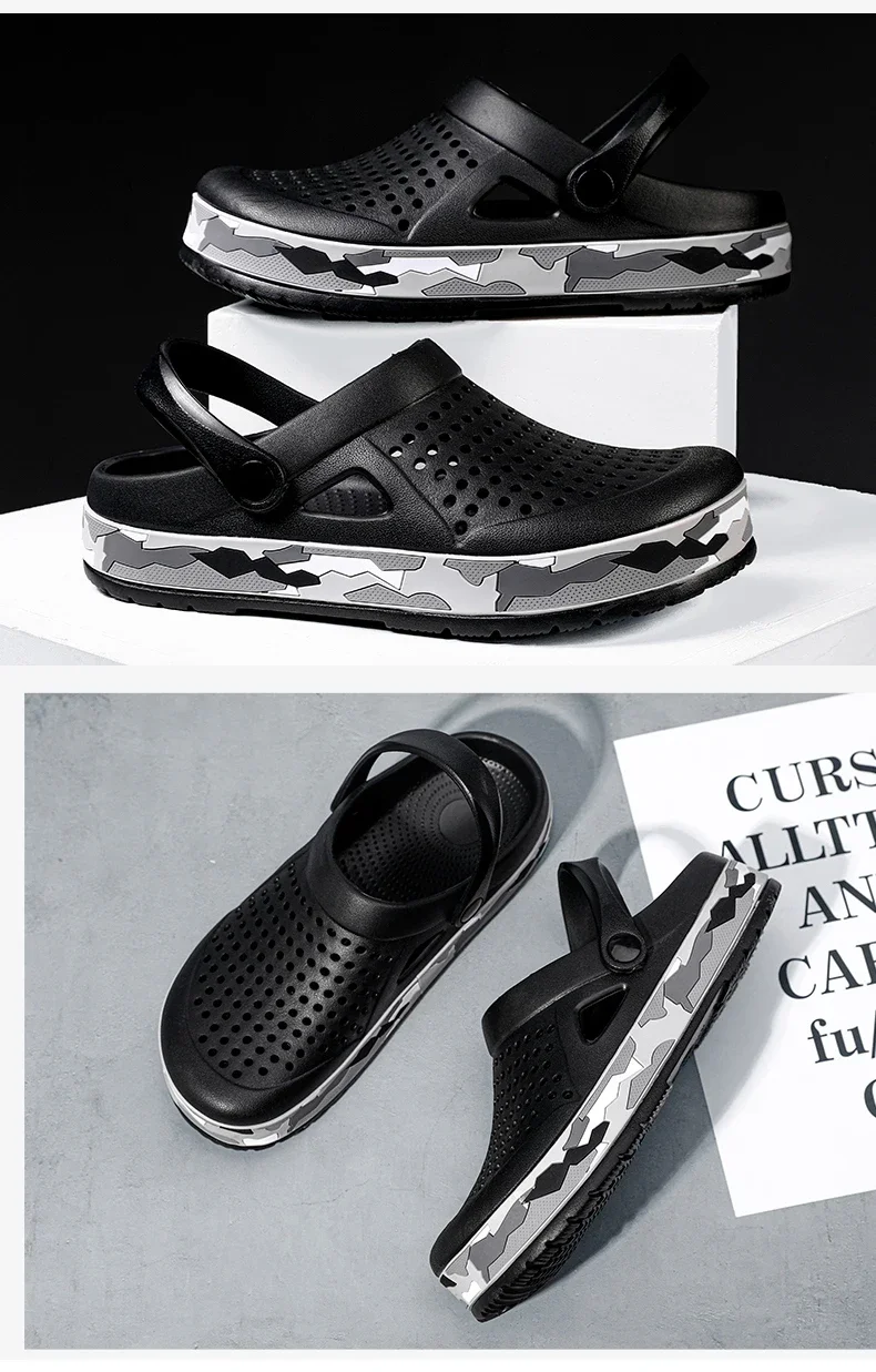 Flat Sandals Men Shoes New Slippers Men Garden Platform Sandals Man Summer Sandals Male Sneakers Outdoor Flip Flops Home Clogs