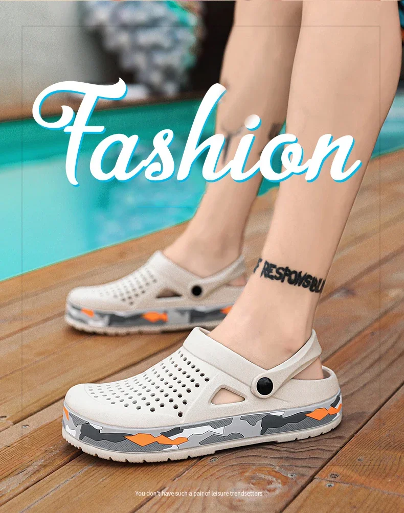 Flat Sandals Men Shoes New Slippers Men Garden Platform Sandals Man Summer Sandals Male Sneakers Outdoor Flip Flops Home Clogs