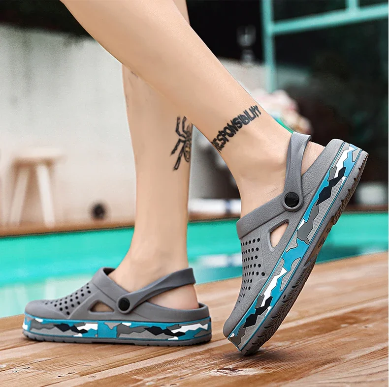 Flat Sandals Men Shoes New Slippers Men Garden Platform Sandals Man Summer Sandals Male Sneakers Outdoor Flip Flops Home Clogs
