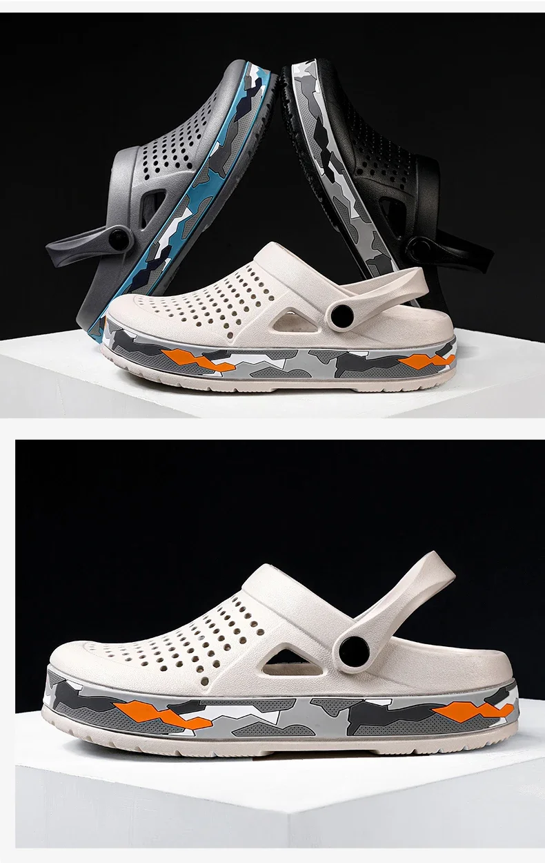 Flat Sandals Men Shoes New Slippers Men Garden Platform Sandals Man Summer Sandals Male Sneakers Outdoor Flip Flops Home Clogs