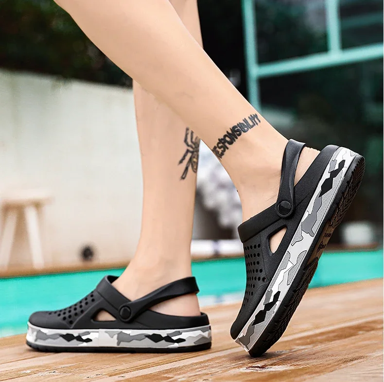 Flat Sandals Men Shoes New Slippers Men Garden Platform Sandals Man Summer Sandals Male Sneakers Outdoor Flip Flops Home Clogs