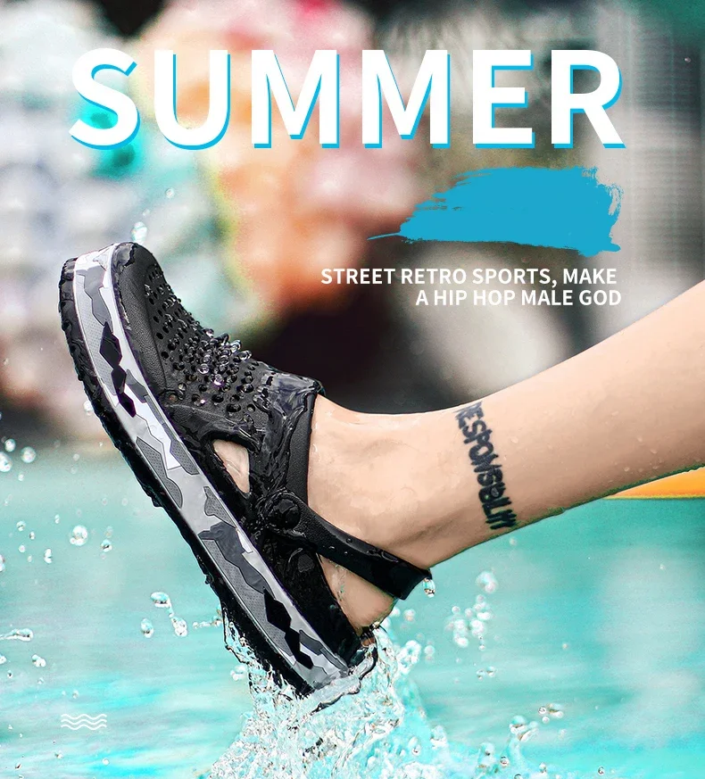 Flat Sandals Men Shoes New Slippers Men Garden Platform Sandals Man Summer Sandals Male Sneakers Outdoor Flip Flops Home Clogs