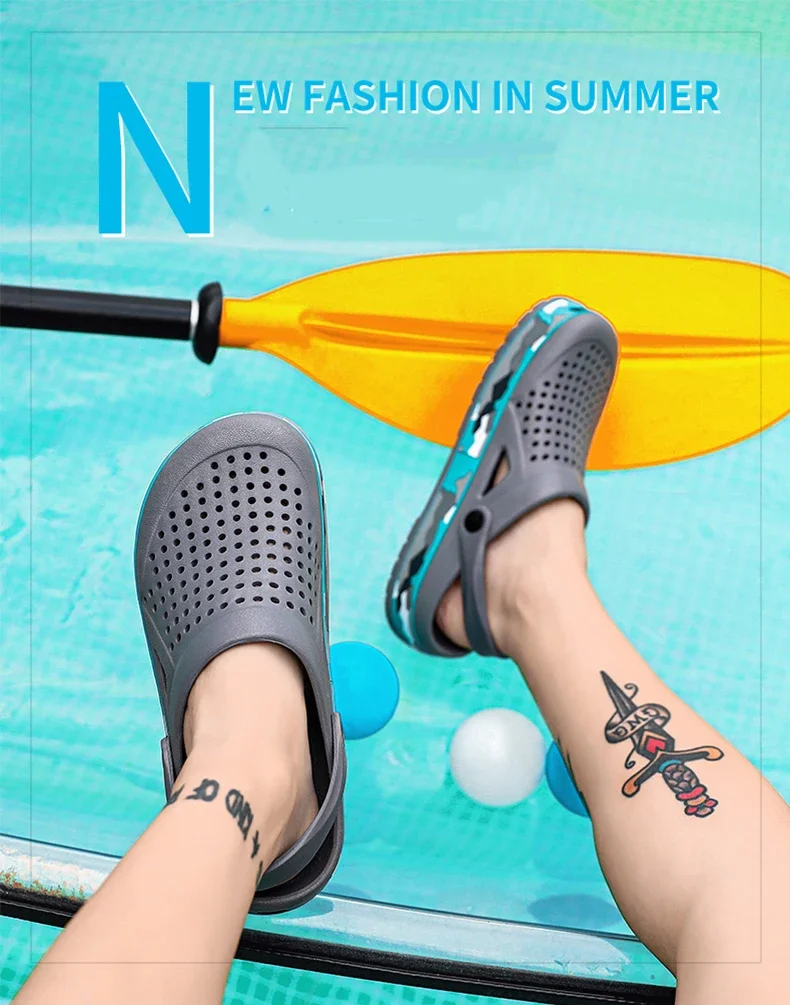 Flat Sandals Men Shoes New Slippers Men Garden Platform Sandals Man Summer Sandals Male Sneakers Outdoor Flip Flops Home Clogs