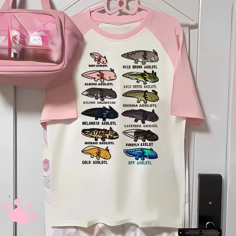 Cute Children Axolotl T-shirts Graphic Print T-Shirt Boy/Girl Summer Short Sleeved Kids Comfortable Tshirt Top Tee Kids