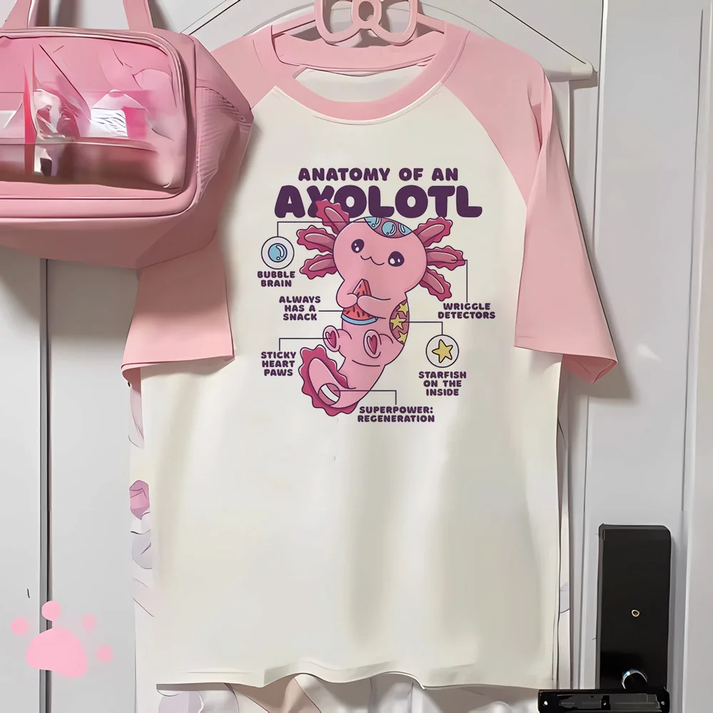 Cute Children Axolotl T-shirts Graphic Print T-Shirt Boy/Girl Summer Short Sleeved Kids Comfortable Tshirt Top Tee Kids