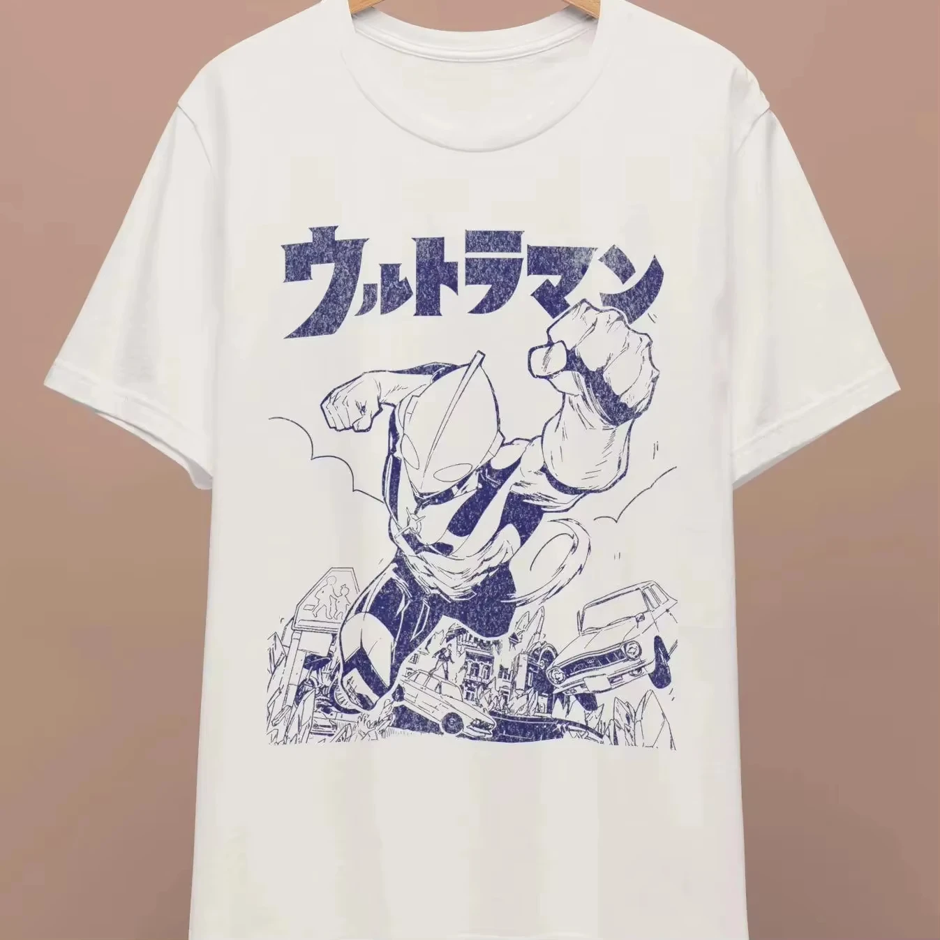 Harajuku Summer T-shirt Ultraman Manga Style Men's Clothing Retro Short-sleeved Casual Fitness Comfortable Y2k Top 2026 New