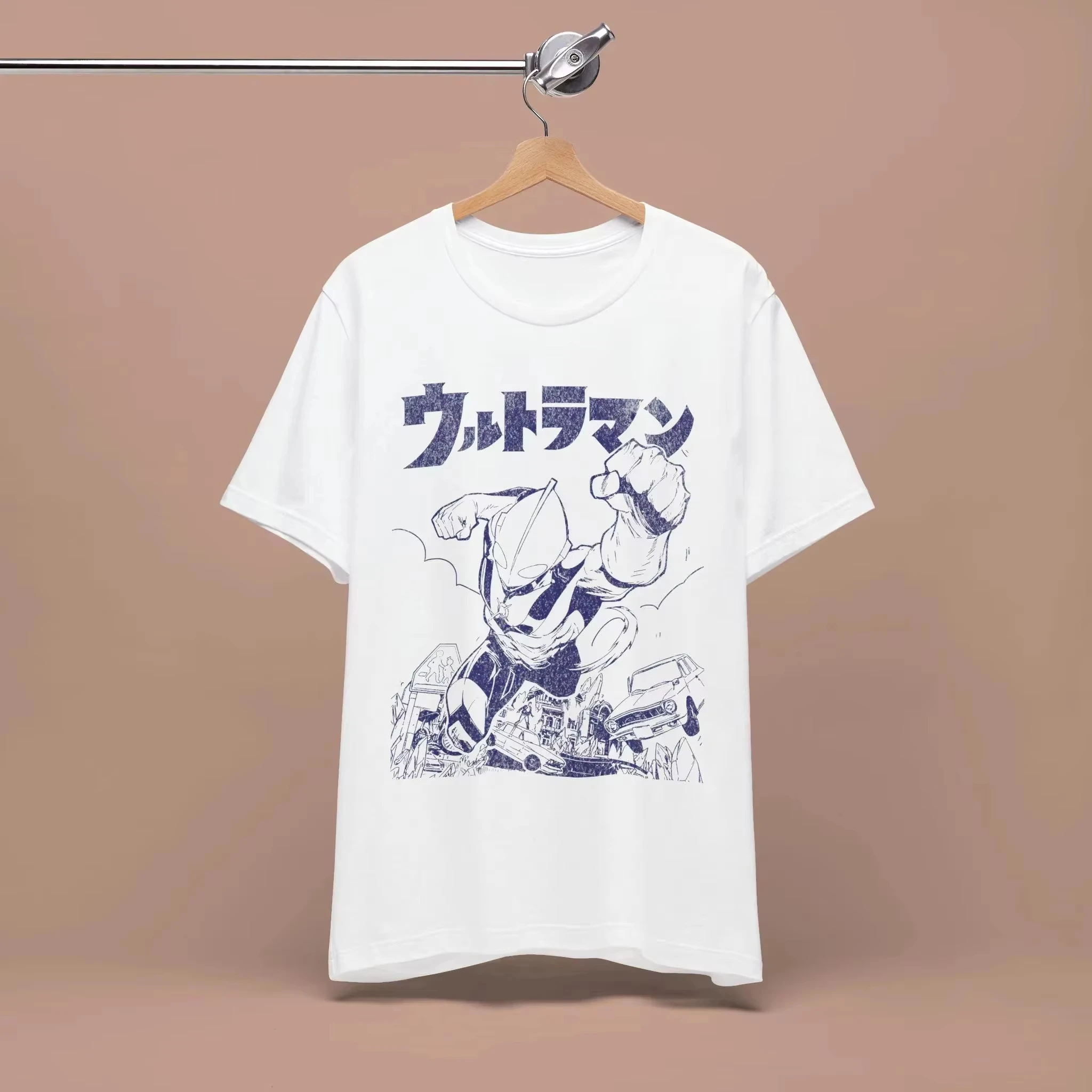 Harajuku Summer T-shirt Ultraman Manga Style Men's Clothing Retro Short-sleeved Casual Fitness Comfortable Y2k Top 2026 New