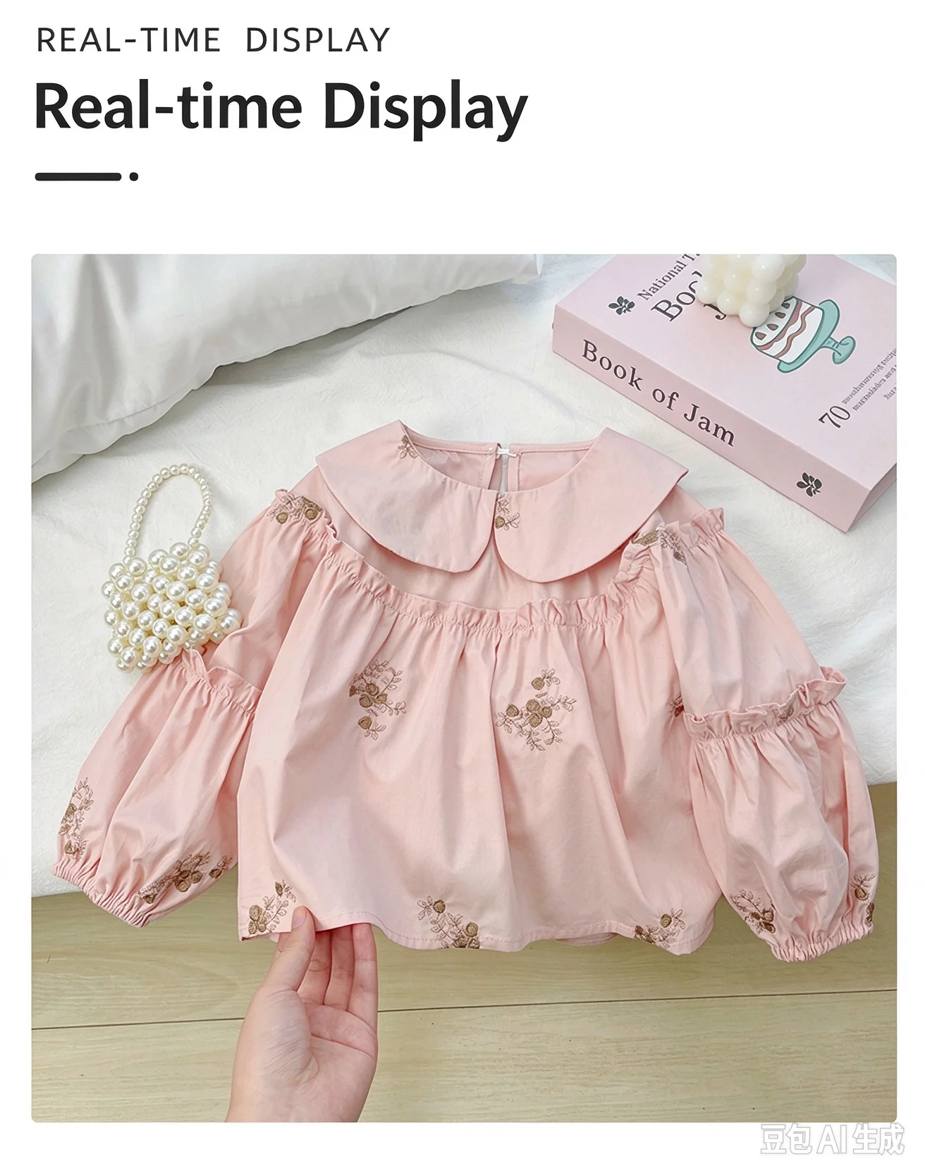 Girls' Shirt 2026 New Children Spring and Autumn Baby Shirt Top Little Girl Western Style Flower Embroidered Shirt