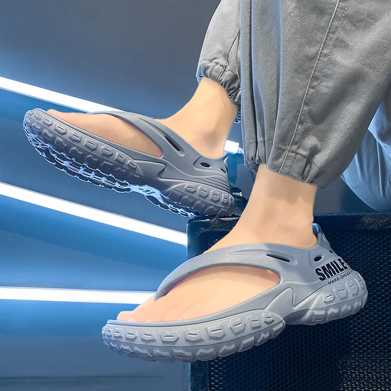 Fashion Mens Sandals Comfortable Soft Man Flip Flops Outdoor Beach Slippers Casual Non-slip Flat Shoes Lightweight Garden Shoes