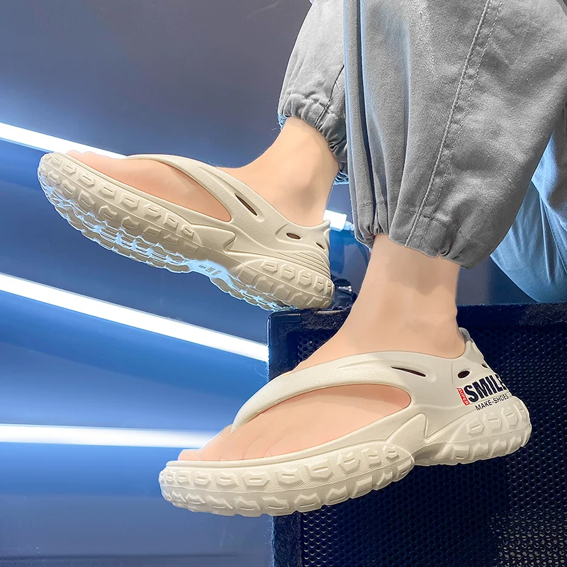 Fashion Mens Sandals Comfortable Soft Man Flip Flops Outdoor Beach Slippers Casual Non-slip Flat Shoes Lightweight Garden Shoes