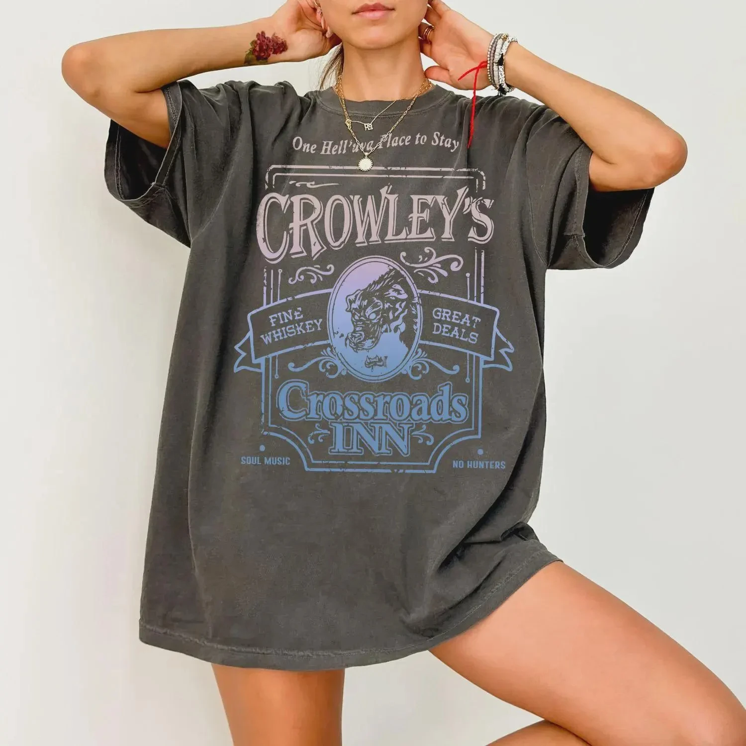 2026 Summer Retro Women's Supernatural  T-Shirt Unisex Cotton and Breathable Short Sleeve Oversized Loose Casual