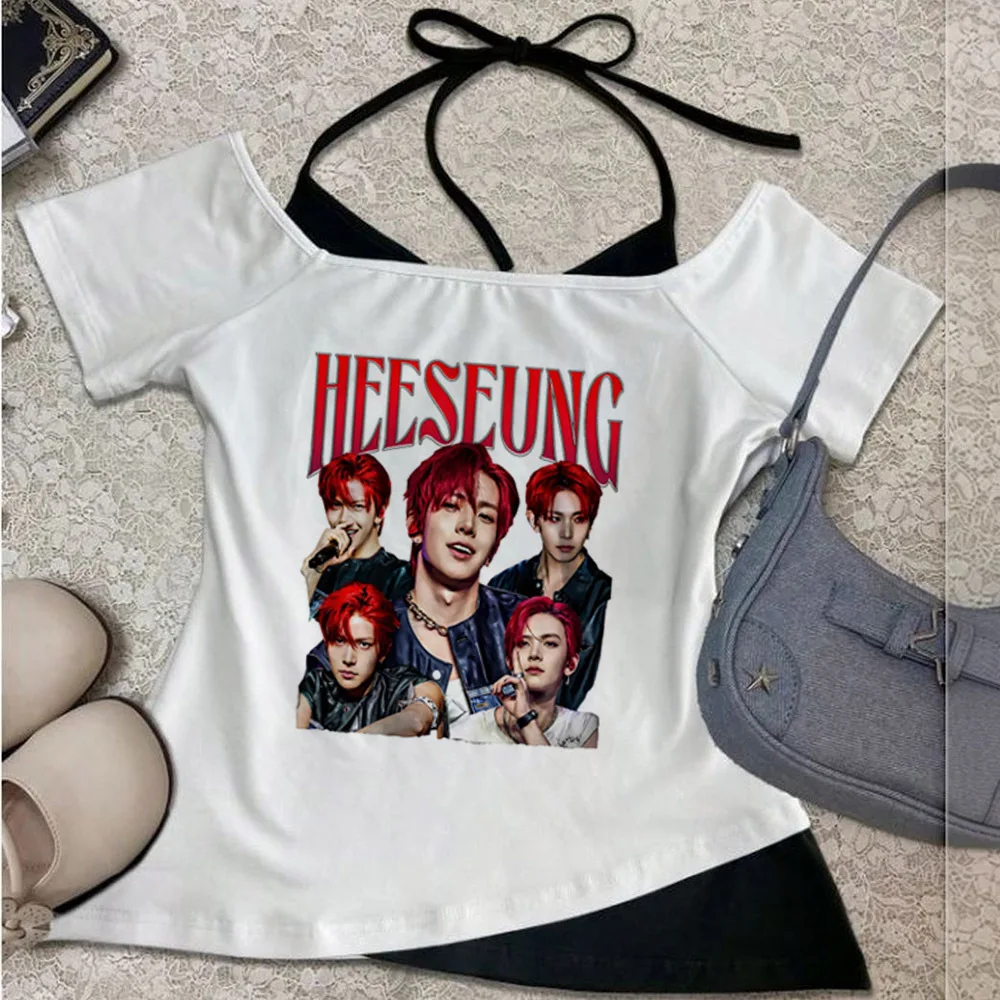 Lngshot crop top teen meme gothic korean fashion shirt y2k japan emo 2000s anime