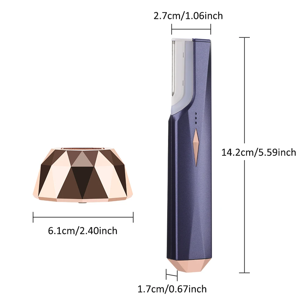 Sonic Dermaplaning Tool for Women 3-Speed Facial Exfoliation Razor Peach Fuzz Removal with 9 Refill Blades Facial Hair Trimmer