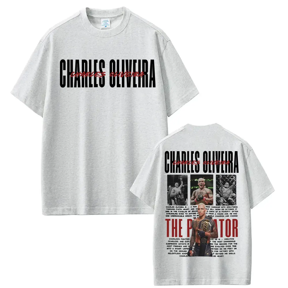 Limited Do Bronx Charles Oliveira Retro Graphic T Shirt Men's Clothing 100% Cotton Oversized T Shirts Fashion Trend Cool T-shirt