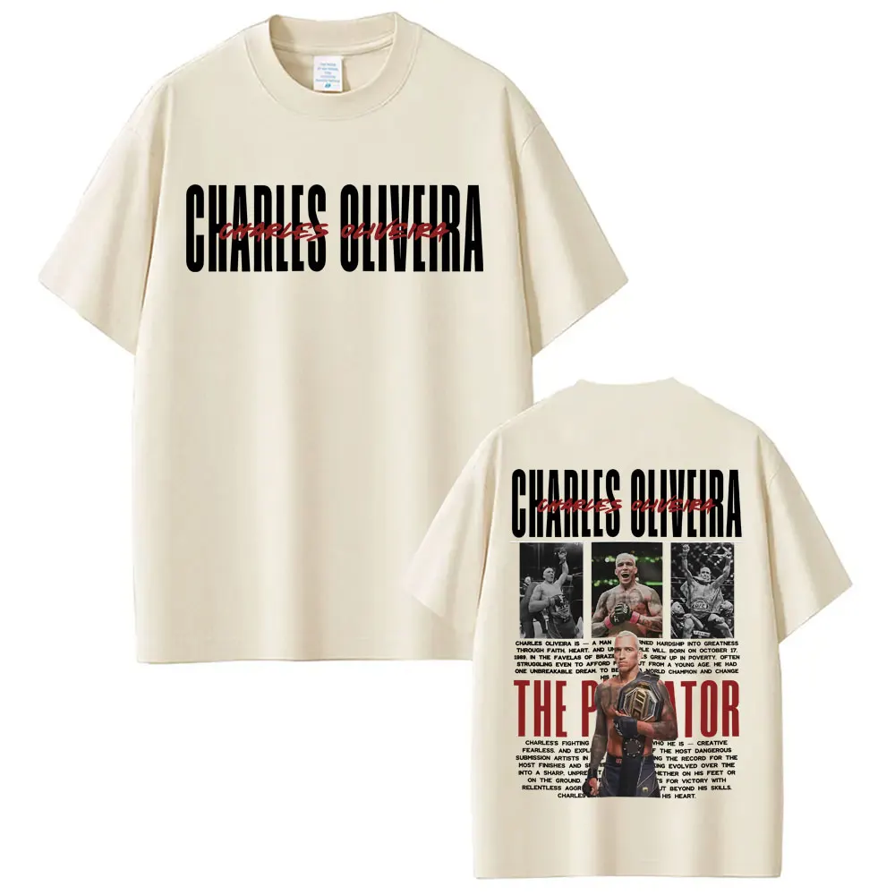 Limited Do Bronx Charles Oliveira Retro Graphic T Shirt Men's Clothing 100% Cotton Oversized T Shirts Fashion Trend Cool T-shirt