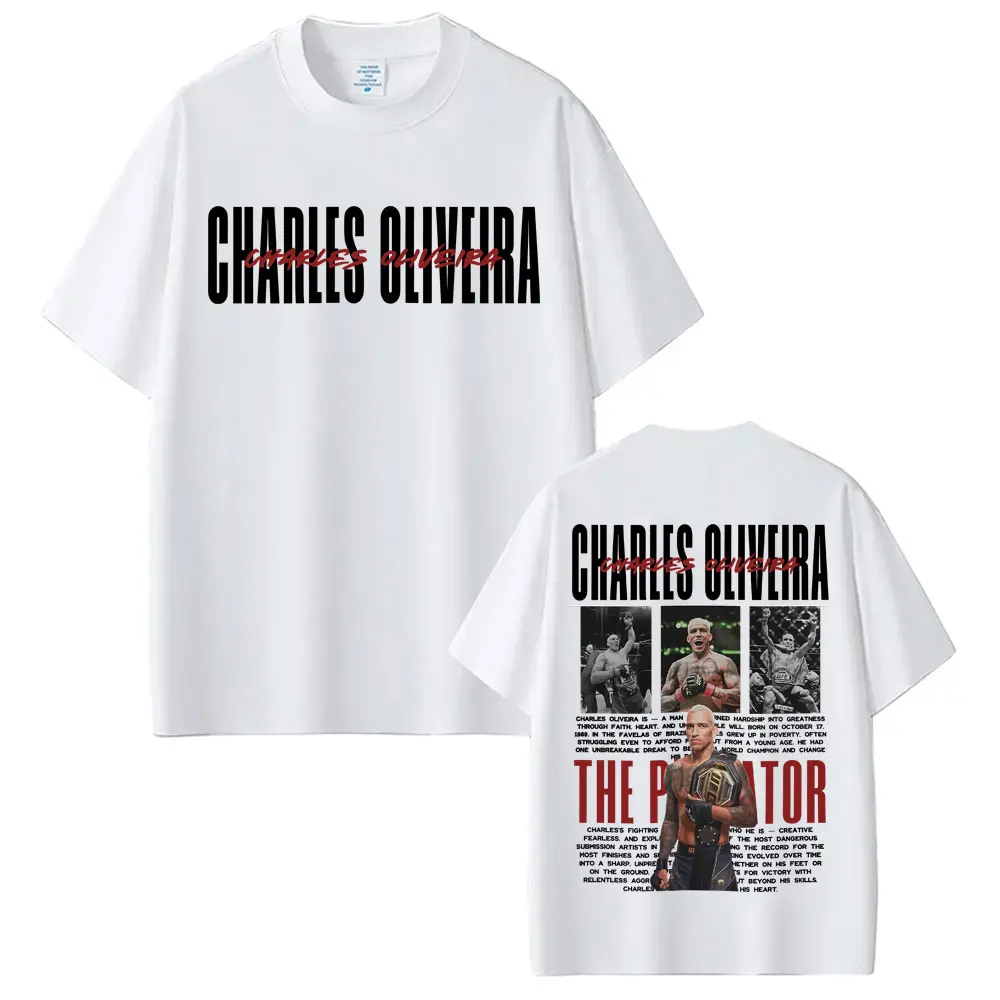 Limited Do Bronx Charles Oliveira Retro Graphic T Shirt Men's Clothing 100% Cotton Oversized T Shirts Fashion Trend Cool T-shirt