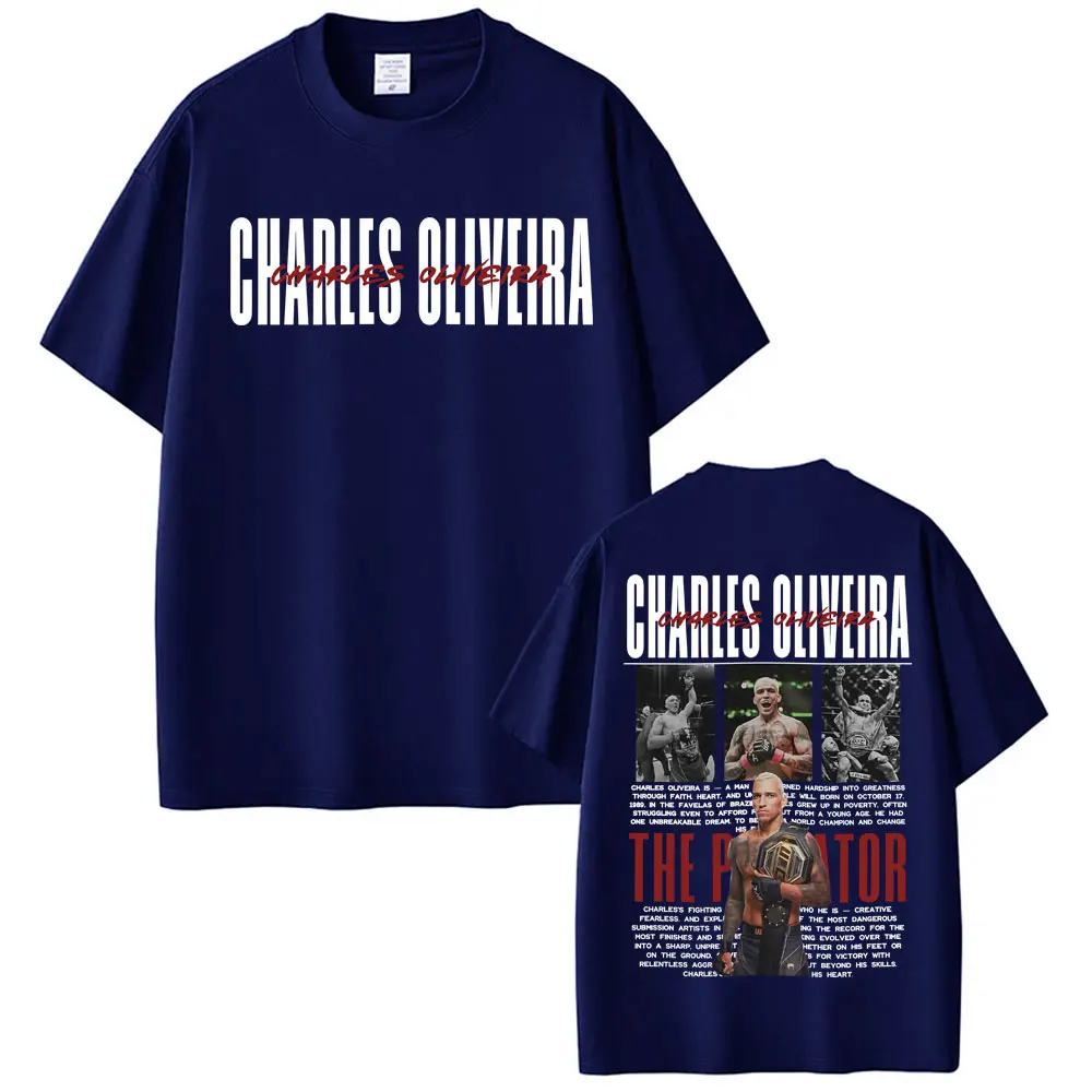 Limited Do Bronx Charles Oliveira Retro Graphic T Shirt Men's Clothing 100% Cotton Oversized T Shirts Fashion Trend Cool T-shirt