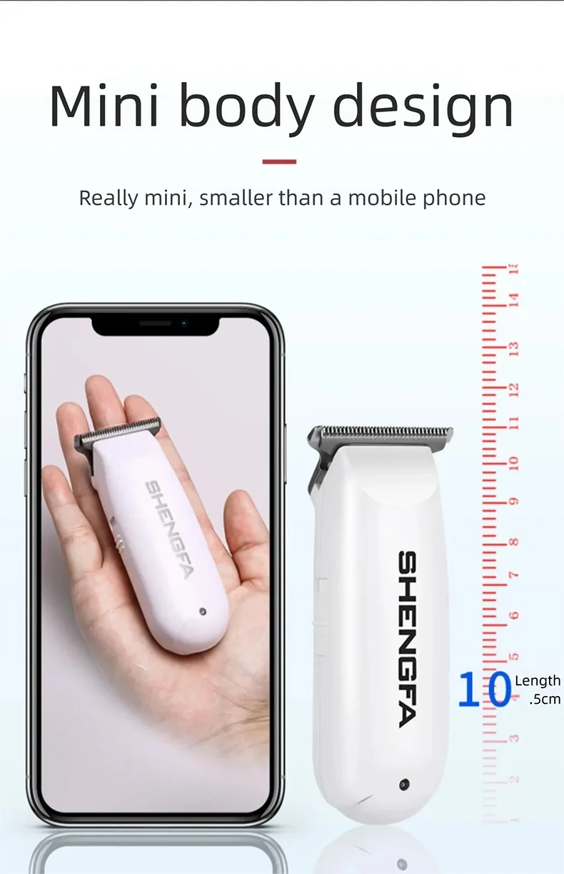 Mini Hair Trimmer 0mm T-Steel Blade Portable Rechargeable Electric Hair Clipper for Bald Head Shaving Barber Haircuts Precision