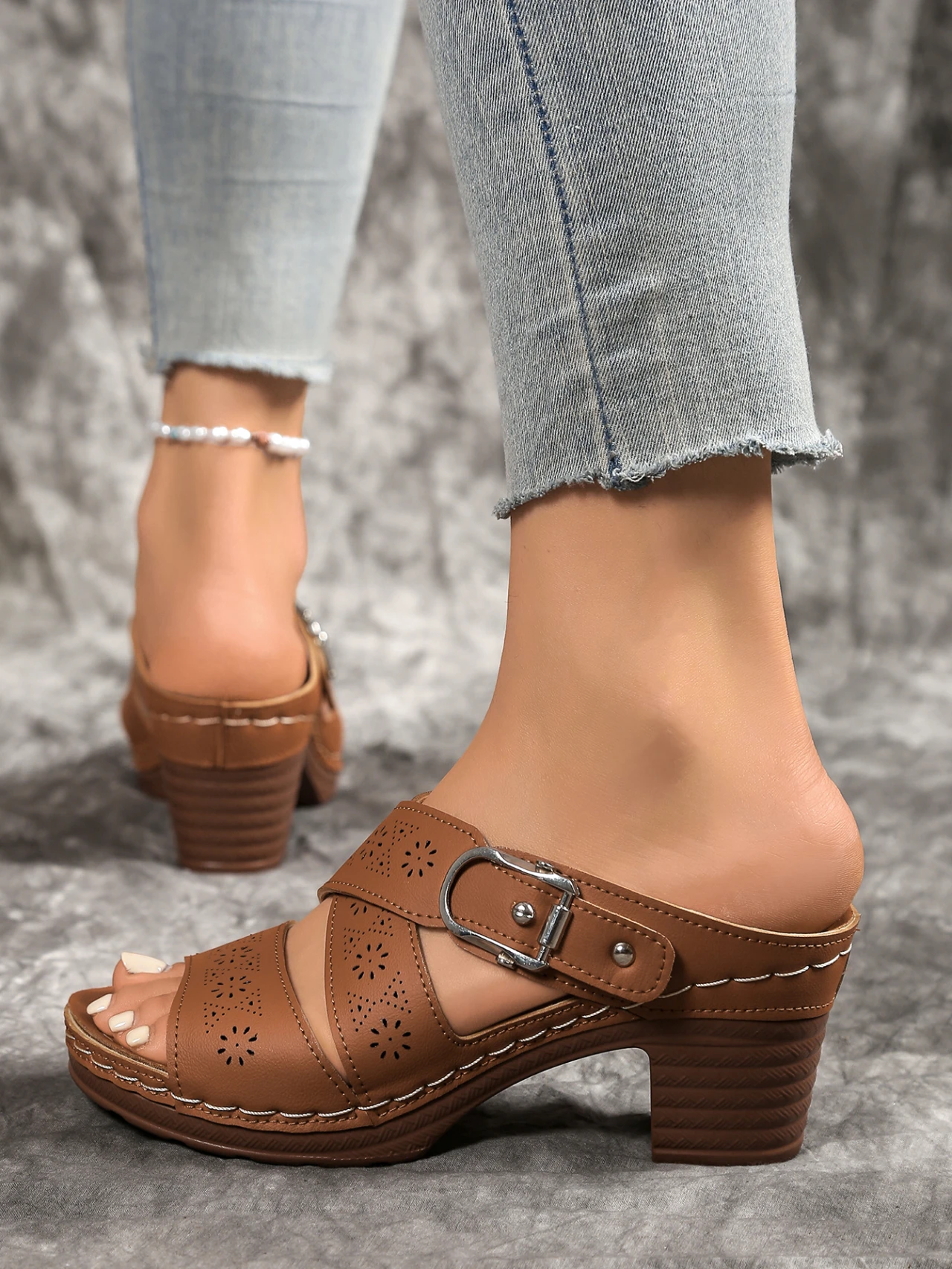 2026 Summer New Sandals for Women Fashionable Comfortable Slip on Outdoor Casual High Heel Slippers Sandalias De Mujer Big Size