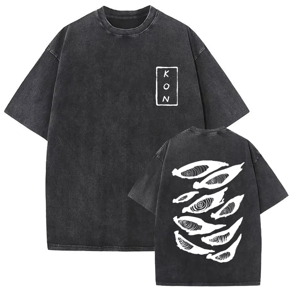 2026 Anime Chainsaw Man Vintage Washed T-shirt Hayakawa Aki Summon Kon Fox Devil Graphic T Shirt Men Women Casual Fashion Tshirt