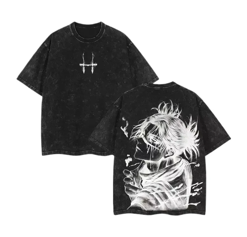 Jujutsu Kaisen Anime Choso Printed T-shirt Men's and Women's Washed T-shirt High Quality Vintage Cotton T-shirt Harajuku Tops