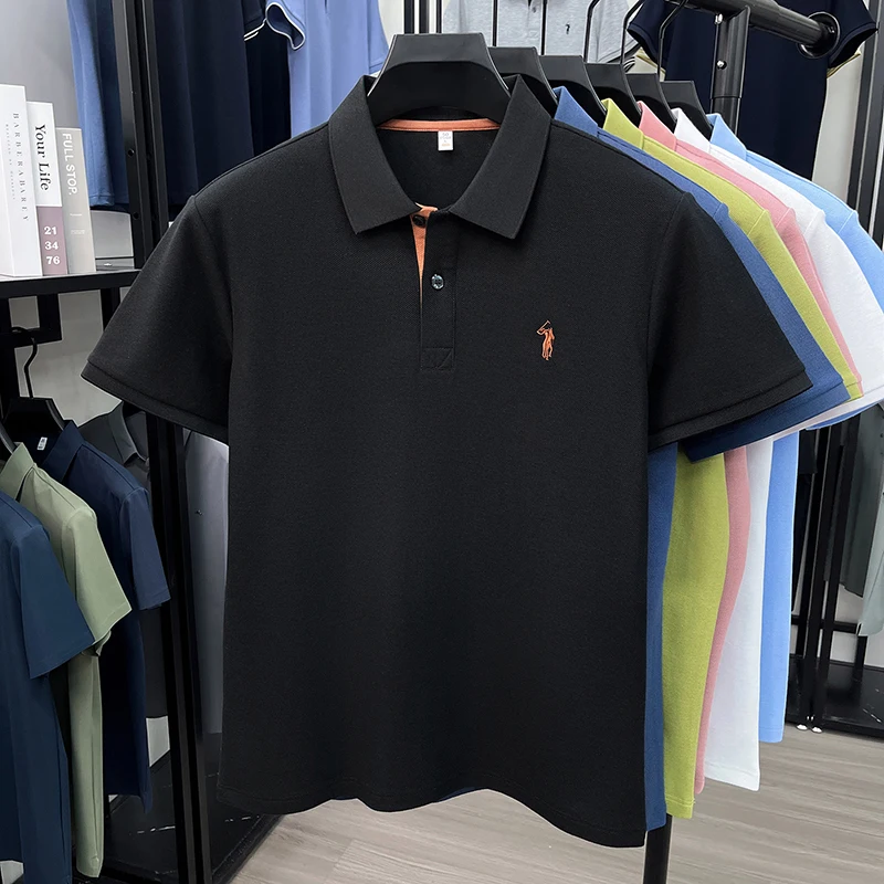 100% pure cotton short sleeve polo shirt summer breathable men's T-shirt luxury brand Paul Pony embroidered business casual top