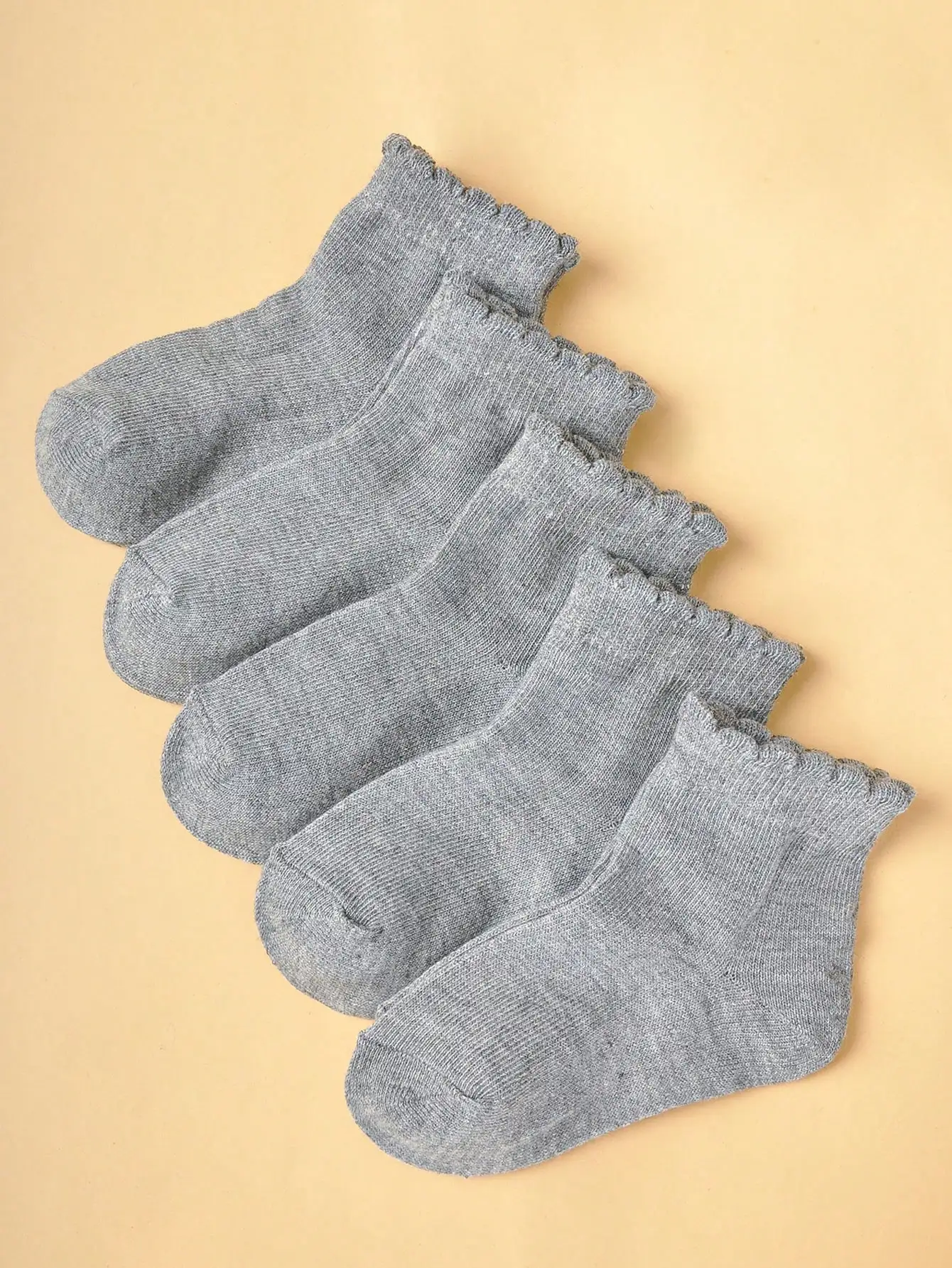 5 pairs of new children's socks, lightweight, breathable, solid color running sports socks