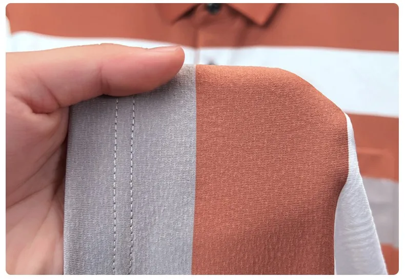 High quality pocket men's short sleeve polo shirt fashion striped color blocked luxury summer new item casual breathable T-shirt
