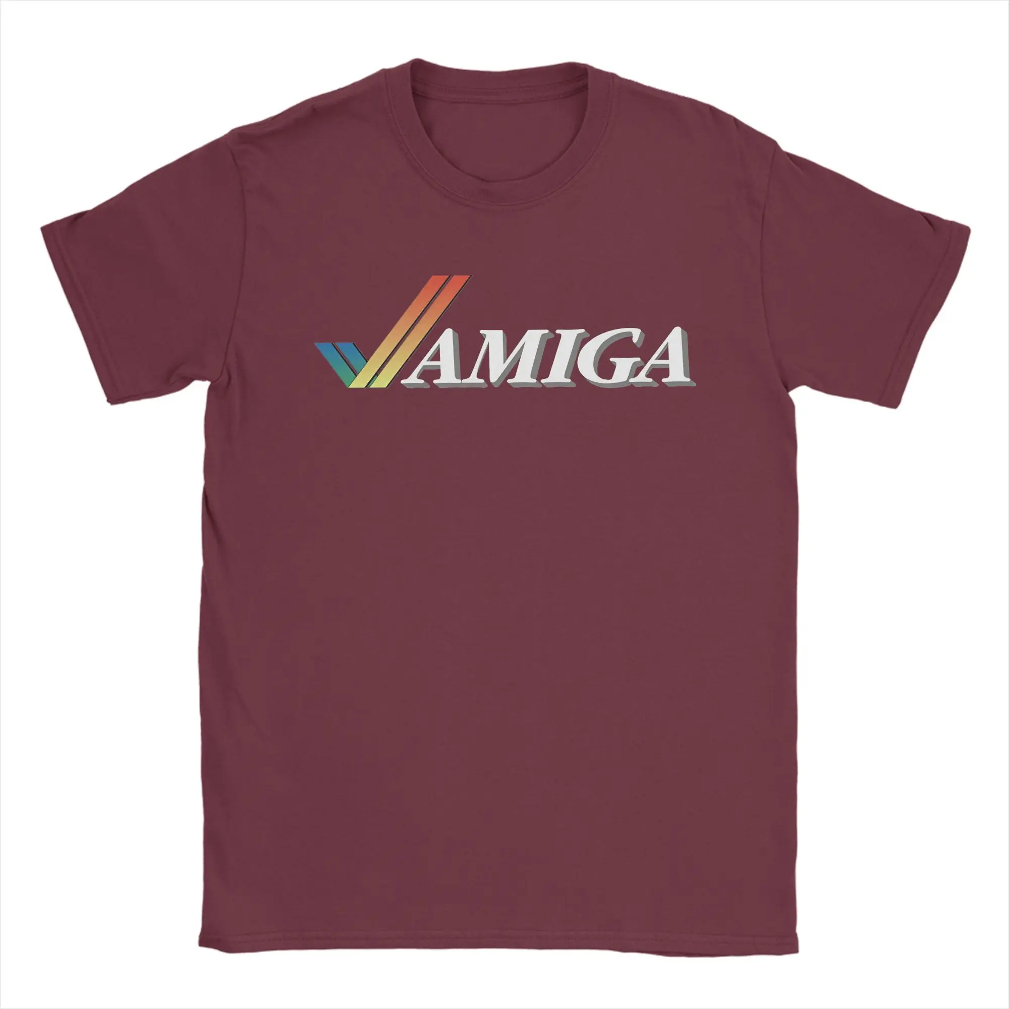 Men T-Shirts Commodore Amiga Logo Casual Cotton Tee Shirt Short Sleeve T Shirt Round Collar Tops Graphic Printed