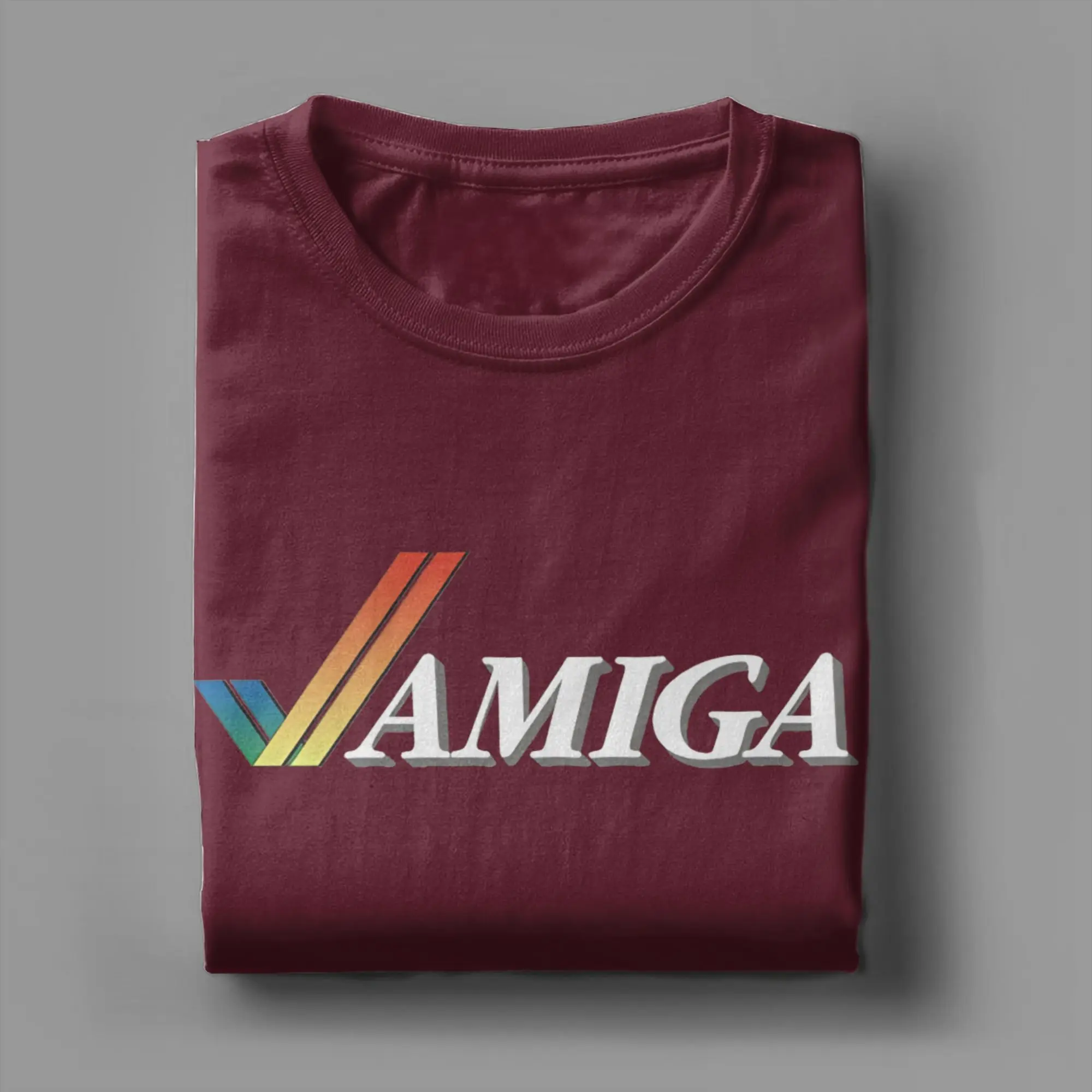 Men T-Shirts Commodore Amiga Logo Casual Cotton Tee Shirt Short Sleeve T Shirt Round Collar Tops Graphic Printed