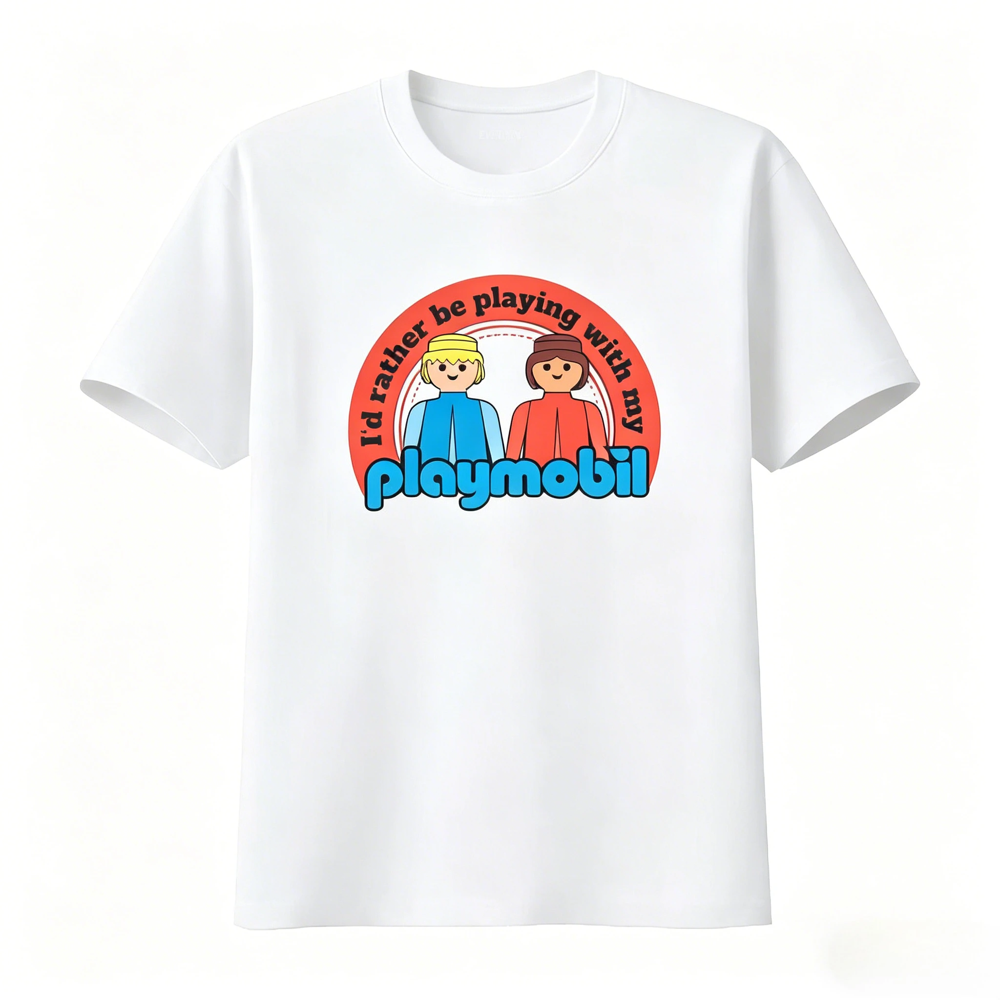 Playmobil Logo T Shirt Fashion Men's Clothing and Women's Clothing Versatile Breathable Slightly 2026 Summer New T Shirt