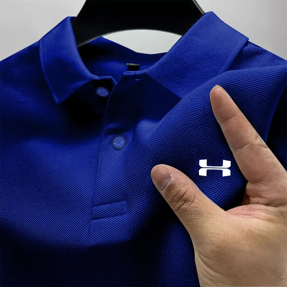 Summer new men's polo collar shirt, casual and versatile, high-quality short sleeved printed multi-color T-shirt top for busines