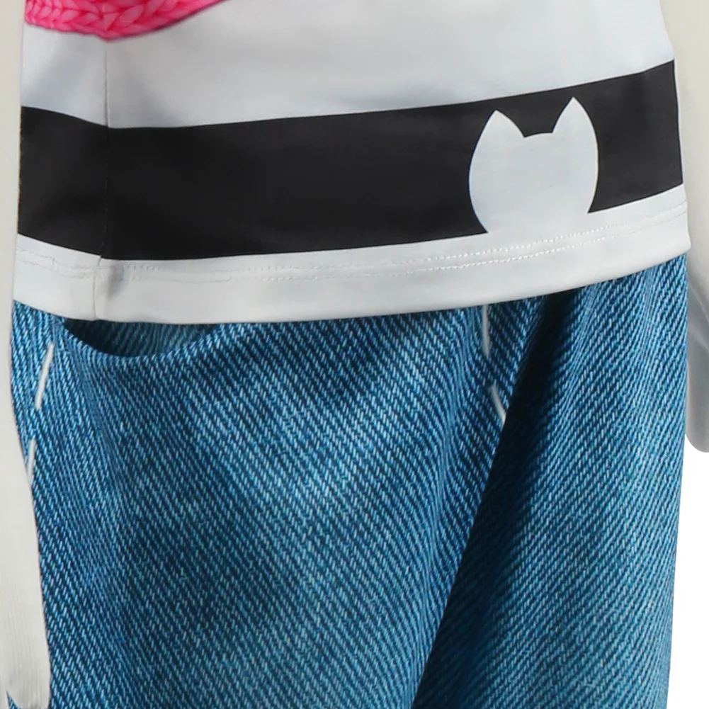 Kids Cartoon Costume Halloween Girls Cosplay Cats Printed Tops With Pants For Children Birthday Party Carnival Fancy Dress Up
