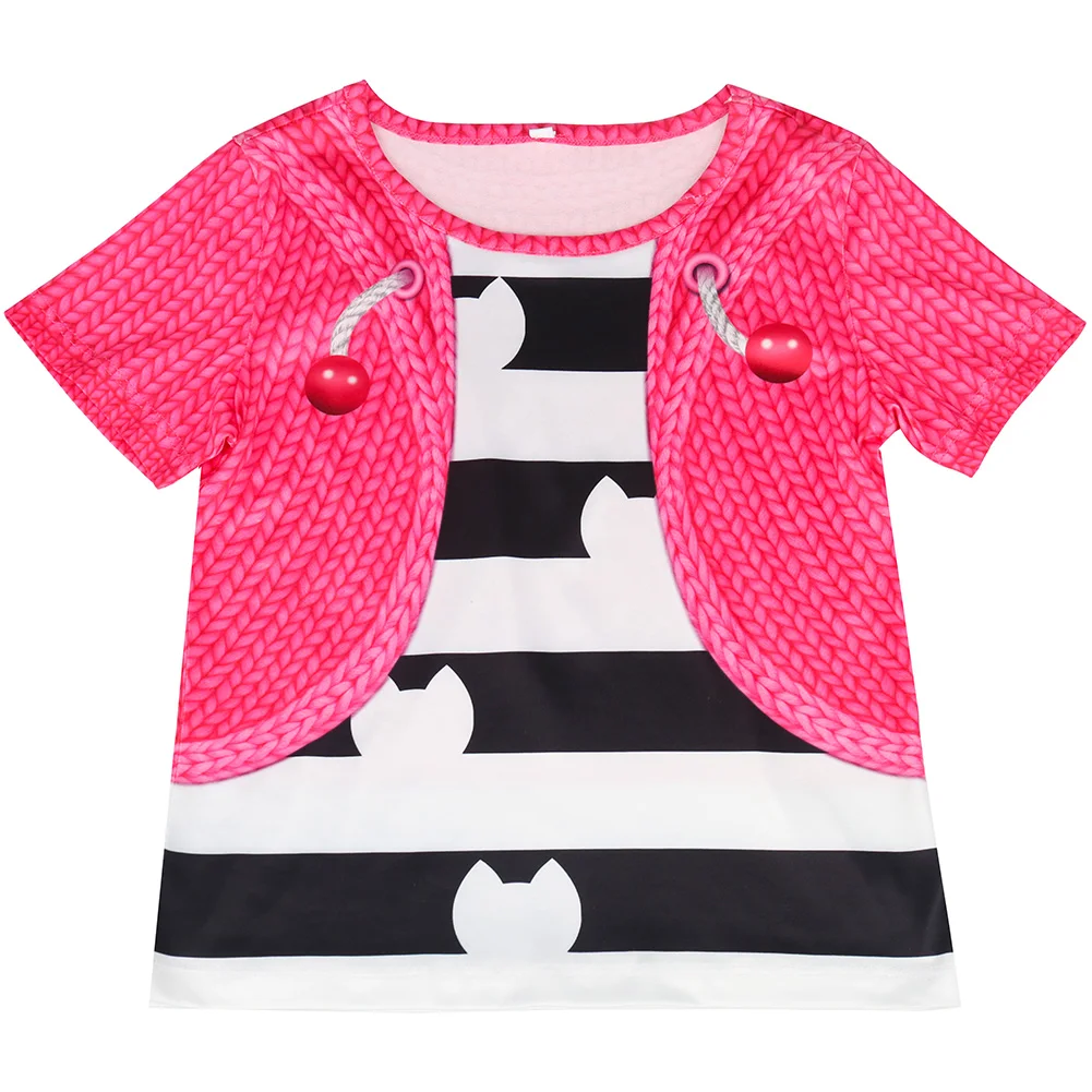 Kids Cartoon Costume Halloween Girls Cosplay Cats Printed Tops With Pants For Children Birthday Party Carnival Fancy Dress Up
