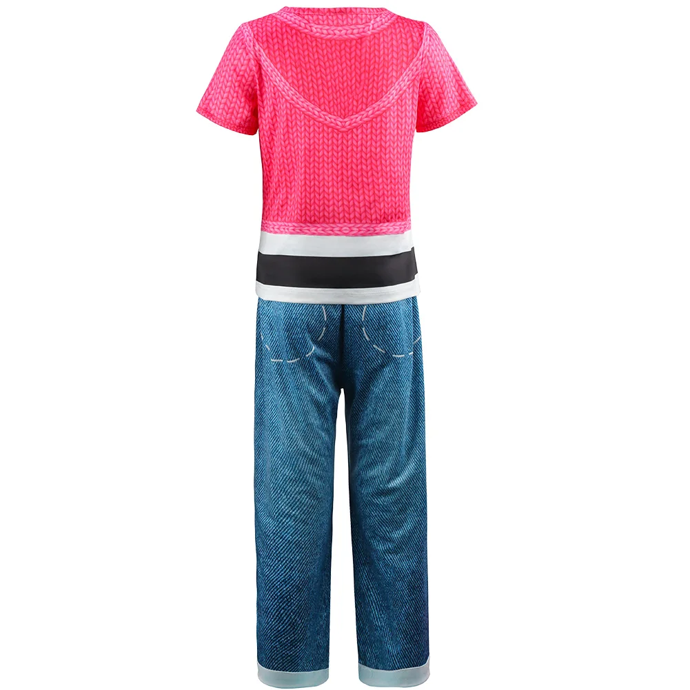 Kids Cartoon Costume Halloween Girls Cosplay Cats Printed Tops With Pants For Children Birthday Party Carnival Fancy Dress Up