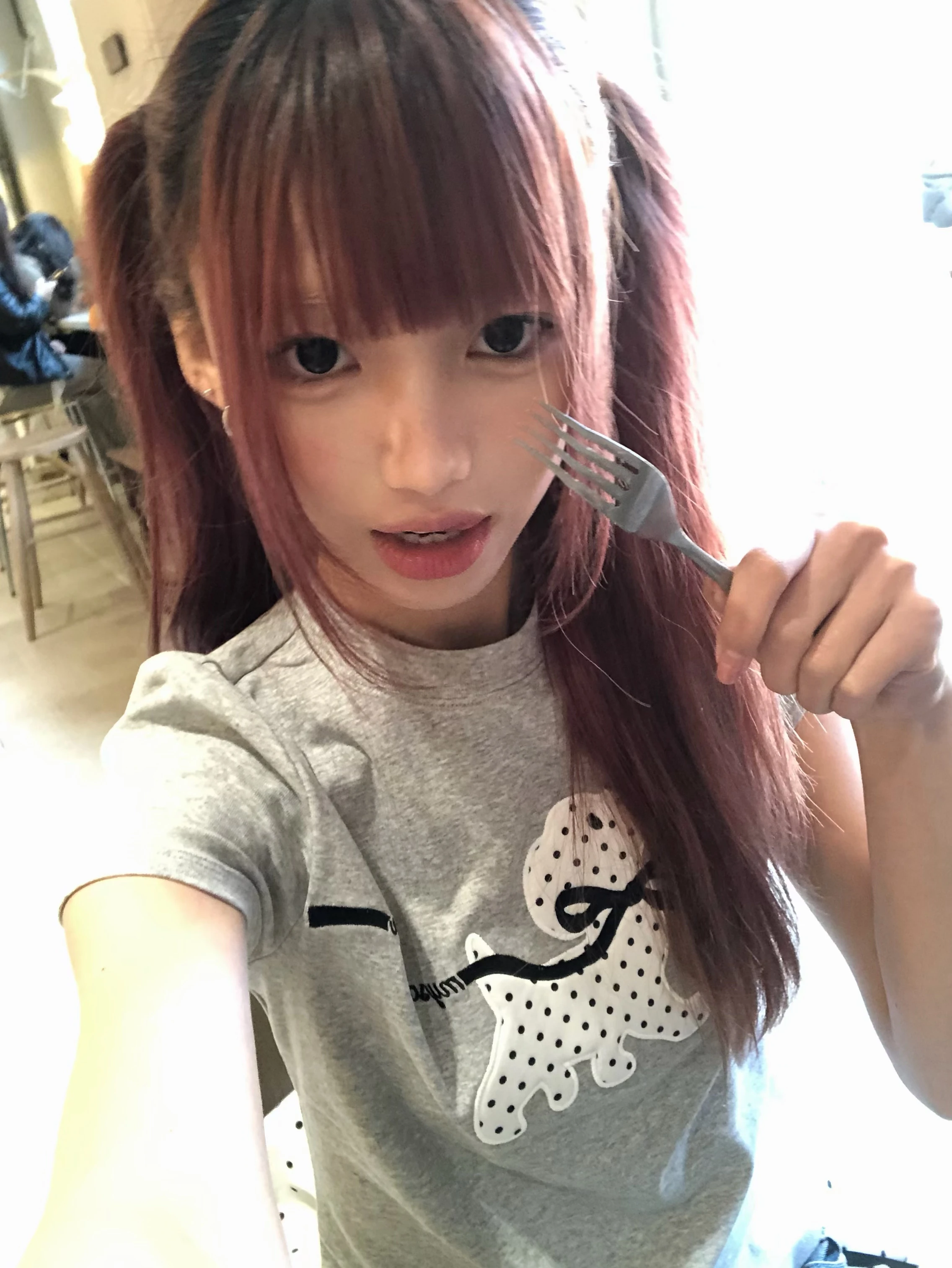 Karrram Japanese Y2k Polka Dot Puppy Print T-shirt 2000s Style Short Sleeve Grey T Shirt Vintage Harajuku Cutecore Tops American