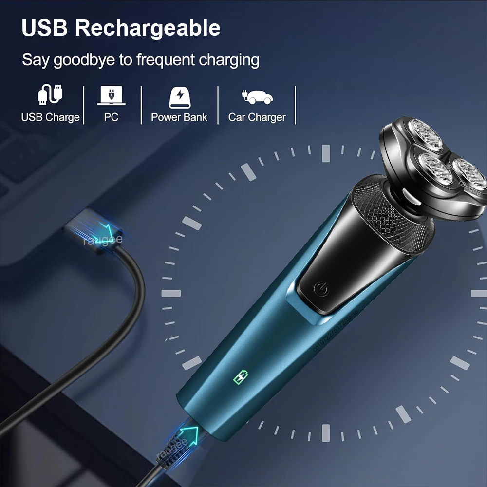 Electric Shaver for Men Facial Beard Hair Remover Chest Nose Hair Trimmer Rechargeable Portable Multifunctional Electric Razor